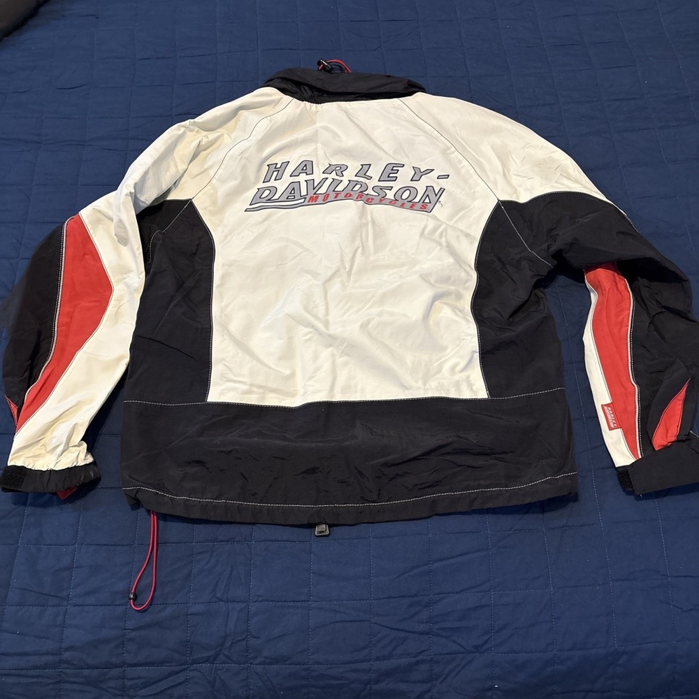 Harley Davidson Nylon Heavy Windbreaker Jacket Womens M Very Good Condition - Picture 11 of 16